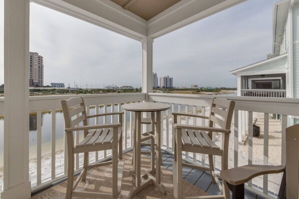 Large balcony with views of the Gulf of Mexico