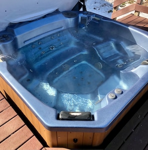 The hot tub is maintained and heated YEAR ROUND!
