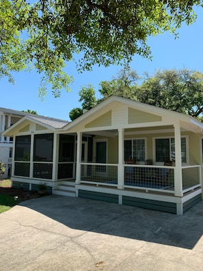 We just completed a full exterior remodel with new roof, paint and decking! 