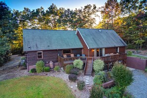 Cabin Exterior | Private Yard | Pet Friendly with Fee