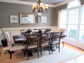 Formal dining room with seating for 8