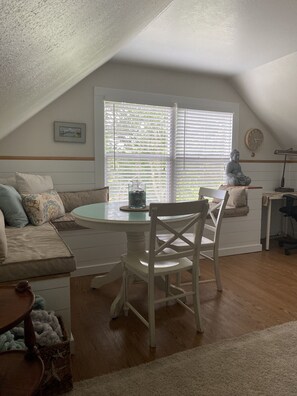 Kitchen nook and reading bench.