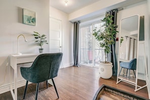 Stylish workspace- catching up on work won’t feel like such a chore in this gorgeous space