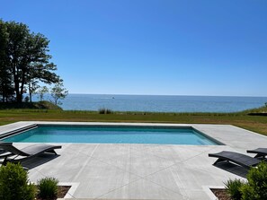 Swimming pool and lake view