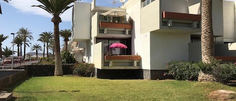 Its the Balcony with the umbrella, just lovely..