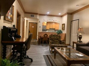 View from living room looking into the dinning and kitchen area