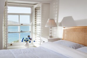Trevarrow Cottage, Coverack. First floor: Bedroom one, wake up to stunning sea views