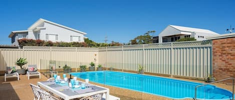 Take a splash in the private pool at the end of the day!