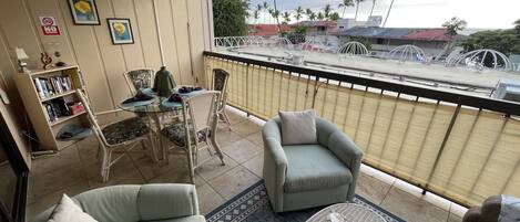 The lanai is huge, a great place to relax with coffee in the morning. 
