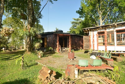 The EcoRoundhouse Cottage is a country retreat.
