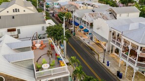 The rooftop deck overlooks Duval Street...