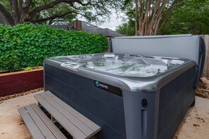 Relax in the hot tub