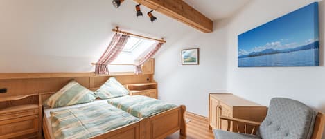 Ferienwohnung Hochfelln, 40qm, 1 Schlafzimmer, großer Balkon-Der Schlafbereich