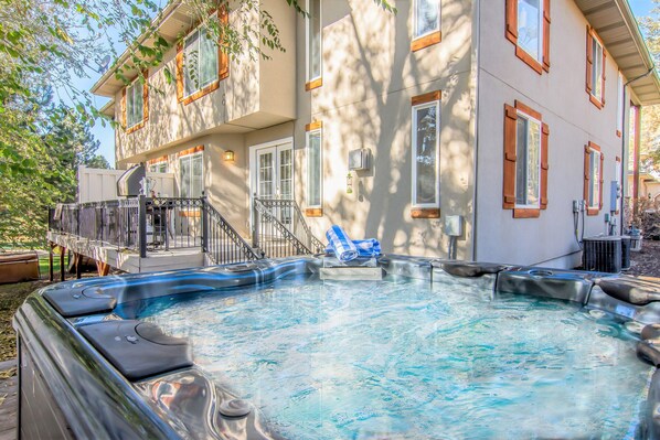 Private hot tub great for relaxing after a day on the mountain