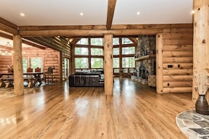 As you walk in you'll see stunning log structure, wide open concept on the main floor with plenty of space for your family and friends.  