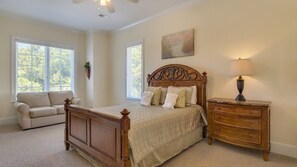 Serene and inviting bedroom space with queen size bed