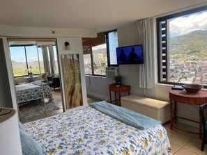 View wraps around to see beautiful Manoa Valley.