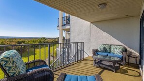 Private balcony with ocean views
