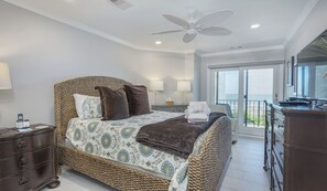 Primary bedroom with king sized bed