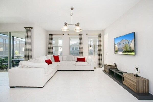 Gorgeous living room area with flat screen TV