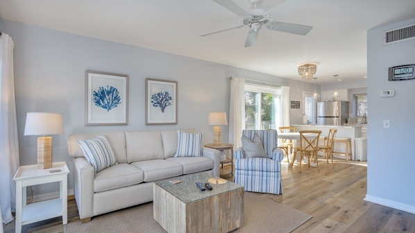 Light and bright living area with modern finishes