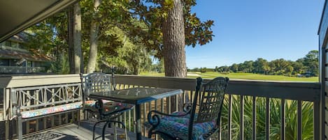 Deck overlooking the golf course