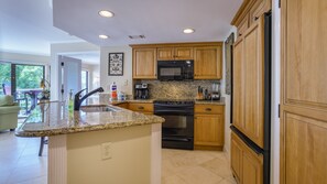 Spacious kitchen with large counter tops