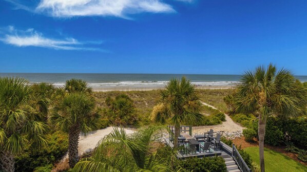 Ocean view from the vacation home at 16 Mallard in Forest Beach, Hilton Head Island, South Carolina.
