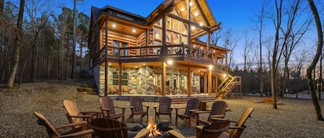 3-story ‘Fox Hollow Creek’ a luxury cabin with creek side views that sleeps 22!