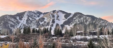 Direct View of Aspen (Ajax) Mountain from deck and Primary.  5 min drive to base