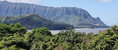 Breathtaking View of Hanalei Bay, Bali Hai, Mountains, Waterfalls, Lumahai Beach