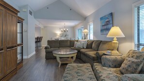 Inviting and spacious living area.