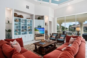 Florida charm with all the modern luxuries makes this the perfect gathering place.