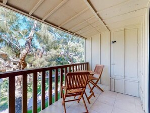 Private deck with greenbelt views