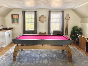 Game Room w/ Pool Table, Pac-Man, Fuseball, Board Games, Card Games, and Books