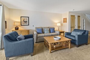 The convertible sleeper sofa provides additional sleeping space for your group