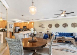 Dining area.  Table has leaf to seat 6.