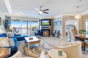52" Smart TV,  Gas fire place