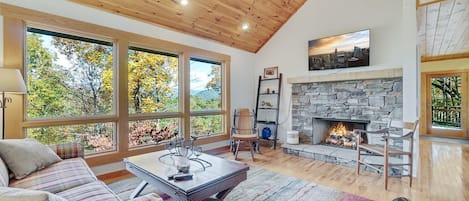 Great room with gas log fireplace