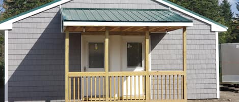 Front of Cabin.  Moose Den is the left side of this duplex