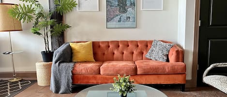 Boho studio loft living room 