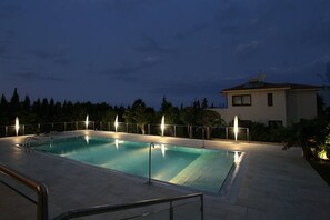 Pool lights at night!