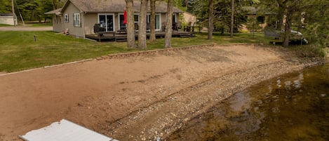 The flat sandy beach is a great place for family to hang out!