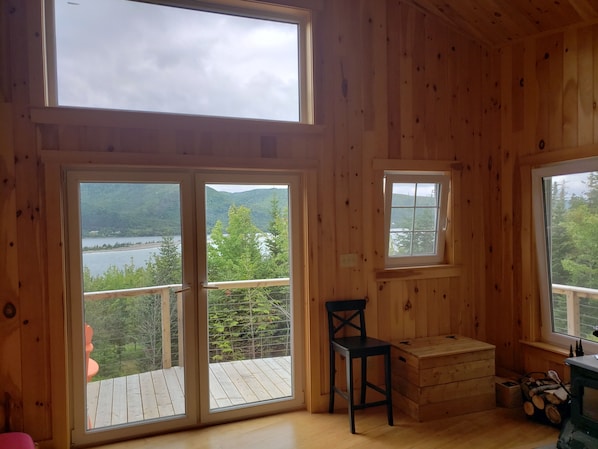 Raven's Roost - living area with view of St Ann's Bay