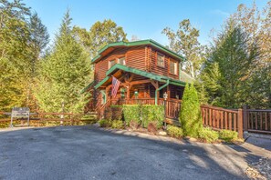 Ample, flat, paved parking. Lights, handicap ramp, charcoal grill, covered door