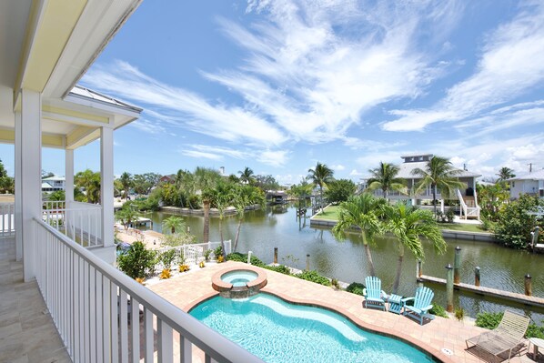 Fantastic View of the Pool and Canal