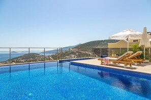 Pool sea views over Kalkan Bay