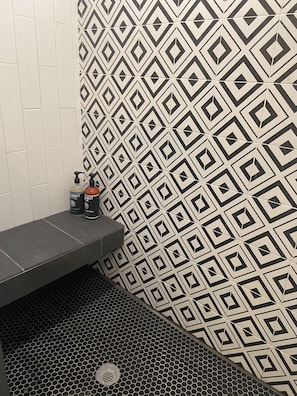 Walk in shower with seat