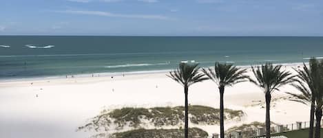 View of beach from balcony