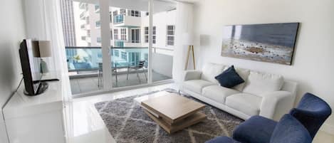 Living area and balcony.
